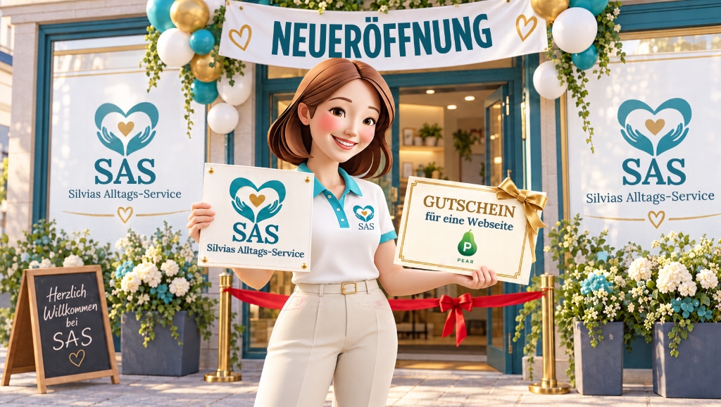 Silvia Alltags-Service Neueröffnung – Gutschein für Webseite und Firmenlogo von PEAR